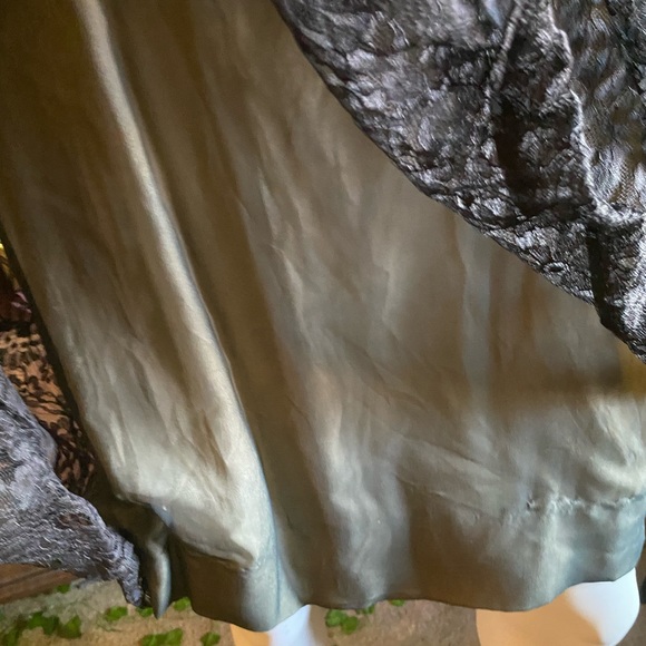 Vintage ladies black lace trapeze tent a line flowing mod gothic pleated dress - Picture 5 of 13